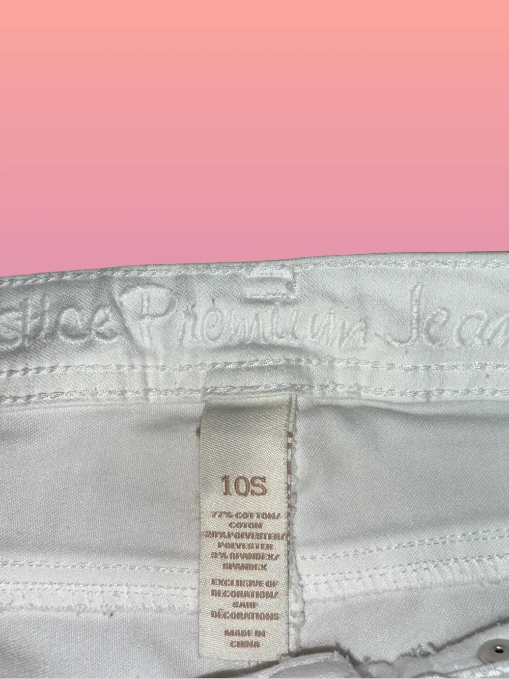 Justice White Girls Denim Bermuda Shorts